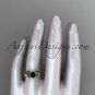 14kt yellow gold diamond leaf and vine engagement ring with a Black Diamond center stone ADLR20A