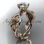 14kt rose gold diamond engagement ring with a Forever One Moissanite  stone ADLR270