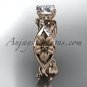 14kt rose gold diamond engagement ring with a Forever One Moissanite  stone ADLR270