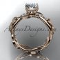 14kt rose gold diamond engagement ring with a Forever One Moissanite  stone ADLR270