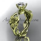 14kt yellow gold diamond engagement ring with a Forever One Moissanite  center stone ADLR270