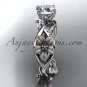 Unique 14kt white gold diamond floral leaf and vine wedding ring, engagement ring ADLR270