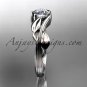 Platinum engagement ring with a Forever One Moissanite center stone ADLR273