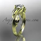 14kt yellow gold engagement ring with a Forever One Moissanite center stone ADLR273