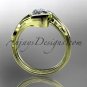 14kt yellow gold engagement ring with a Forever One Moissanite center stone ADLR273