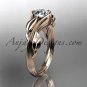 14kt rose gold engagement ring with a Forever One Moissanite center stone ADLR273
