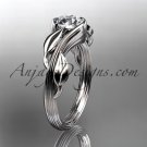14kt white gold leaf and vine wedding ring, engagement ring ADLR273