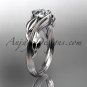 14kt white gold leaf and vine wedding ring, engagement ring ADLR273
