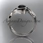 Platinum engagement ring with a Black Diamond center stone ADLR273