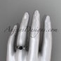 Platinum engagement ring with a Black Diamond center stone ADLR273
