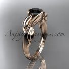 14kt rose gold engagement ring with a Black Diamond center stone ADLR273