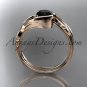 14kt rose gold engagement ring with a Black Diamond center stone ADLR273