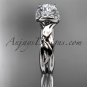 Platinum diamond engagement ring with a Forever One Moissanite center stone ADLR289