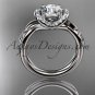 Platinum diamond engagement ring with a Forever One Moissanite center stone ADLR289