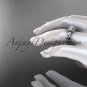 Platinum diamond engagement ring with a Forever One Moissanite center stone ADLR289