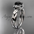 Platinum diamond engagement ring with a Black Diamond center stone ADLR289