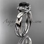 Platinum diamond engagement ring with a Black Diamond center stone ADLR289