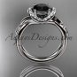 Platinum diamond engagement ring with a Black Diamond center stone ADLR289