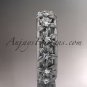 14kt white gold diamond flower wedding ring, engagement ring, wedding band ADLR163