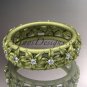 14kt yellow gold diamond flower wedding ring, engagement ring, wedding band ADLR163