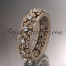 14kt rose gold diamond flower wedding ring,engagement ring,wedding band ADLR163
