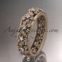 14kt rose gold diamond flower wedding ring,engagement ring,wedding band ADLR163
