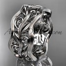 Platinum leaf and vine wedding ring,engagement ring,wedding band ADLR263