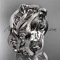 Platinum leaf and vine wedding ring,engagement ring,wedding band ADLR263
