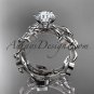 14k white gold diamond leaf and vine, wedding and engagement set ADLR20S