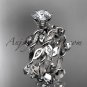 platinum diamond leaf and vine engagement ring,engagement set ADLR20S