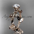 14kt rose gold diamond leaf and vine wedding ring,engagement ring.nature inspired jewelry ADLR20