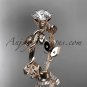 14kt rose gold diamond leaf and vine wedding ring,engagement ring.nature inspired jewelry ADLR20