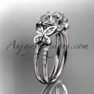 14kt white gold diamond butterfly wedding ring, engagement ring ADLR141