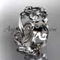 14kt white gold diamond leaf and vine butterfly wedding ring, engagement ring, wedding band ADLR144