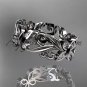 14kt white gold diamond leaf and vine butterfly wedding ring, engagement ring, wedding band ADLR144