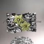 14kt two-tone gold diamond flower, leaf and vine wedding ring, engagement ring, wedding band ADLR162