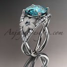 14kt white gold diamond floral engagement ring ADLR167 3.50ct blue topaz