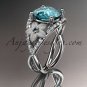 14kt white gold diamond floral engagement ring ADLR167 3.50ct blue topaz