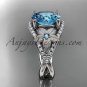 14kt white gold diamond floral engagement ring ADLR167 3.50ct blue topaz