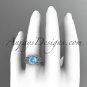 14kt white gold diamond floral engagement ring ADLR167 3.50ct blue topaz