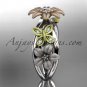 14kt tri color gold floral diamond unique engagement ring, wedding ring ADLR171