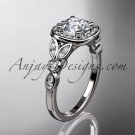 14kt white gold diamond leaf and vine wedding ring,engagement ring ADLR179