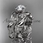 14kt white gold diamond leaf and vine wedding ring,engagement ring ADLR188