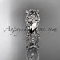 14kt white gold diamond flower wedding ring,engagement,wedding band. ADLR 190