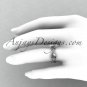 14kt white gold diamond flower wedding ring, wedding band. ADLR 191