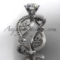 14kt white gold diamond floral wedding ring, engagement ring ADLR192