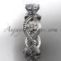14kt white gold diamond floral wedding ring, engagement ring ADLR192