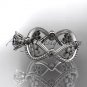 14kt white gold diamond floral wedding ring, engagement ring ADLR192