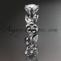 14kt white gold diamond leaf and vine engagement ring ADLR209