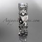 14k white gold diamond floral leaf and vine wedding ring, engagement ring ADLR215